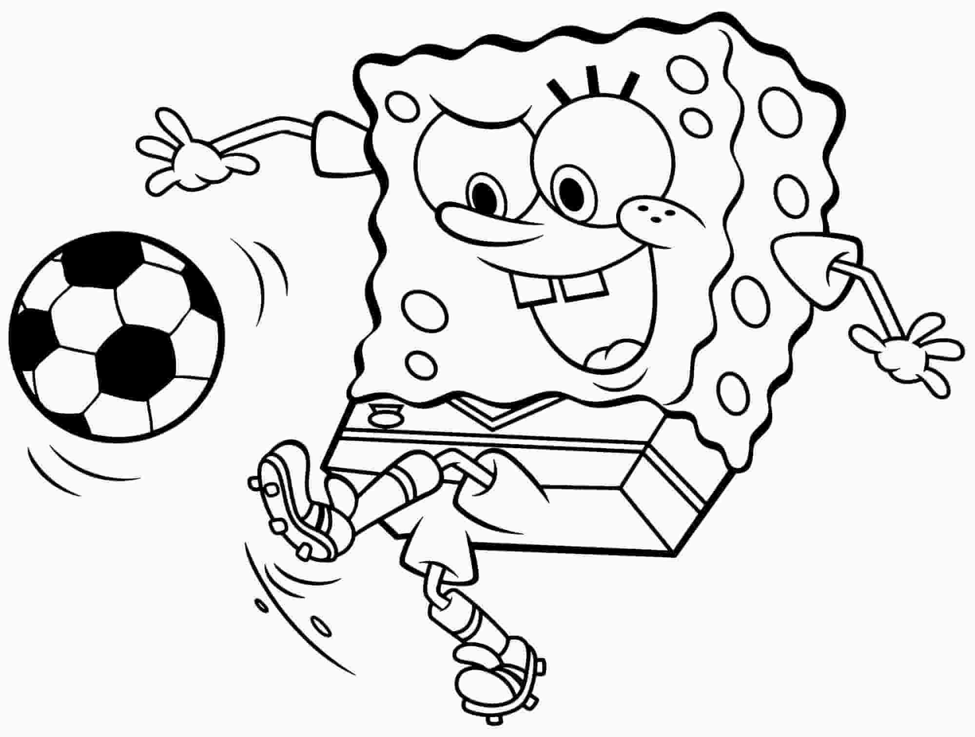 Soccer Spongebob Coloring Page