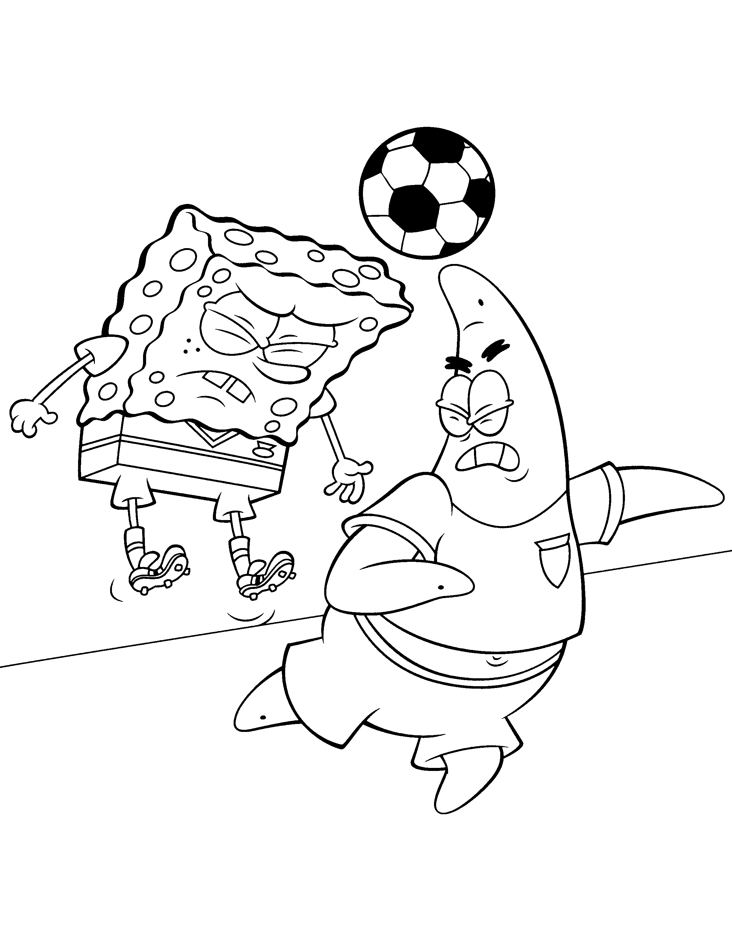 Soccer Spongebob And Patrick Coloring Pages