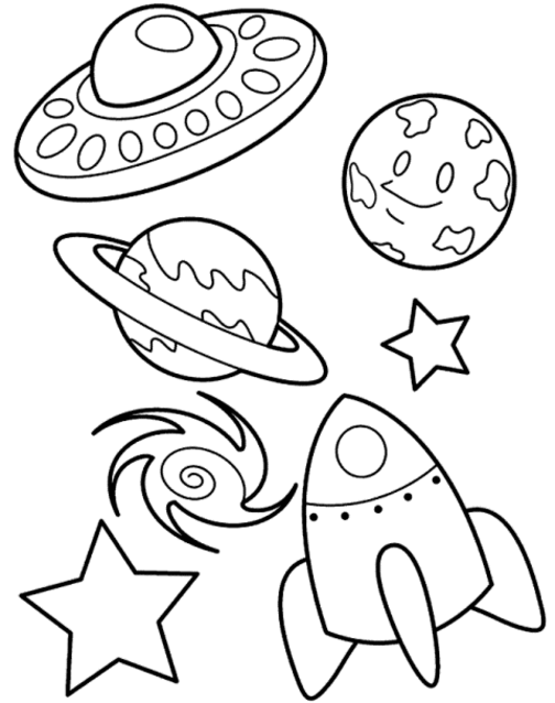 Solar System Obects Printable Coloring Page