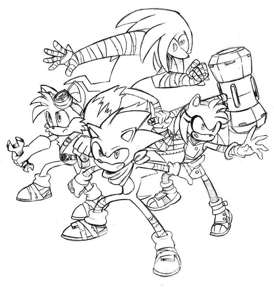 Sonic Characters Drawing To Color