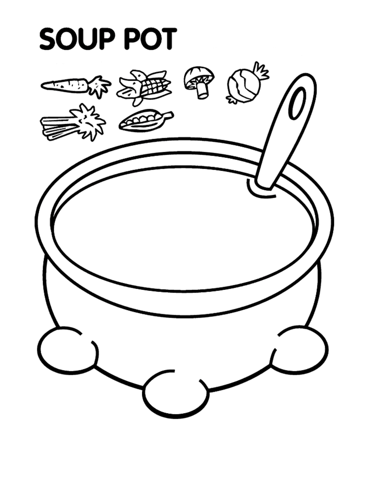 Soup Coloring Worksheet