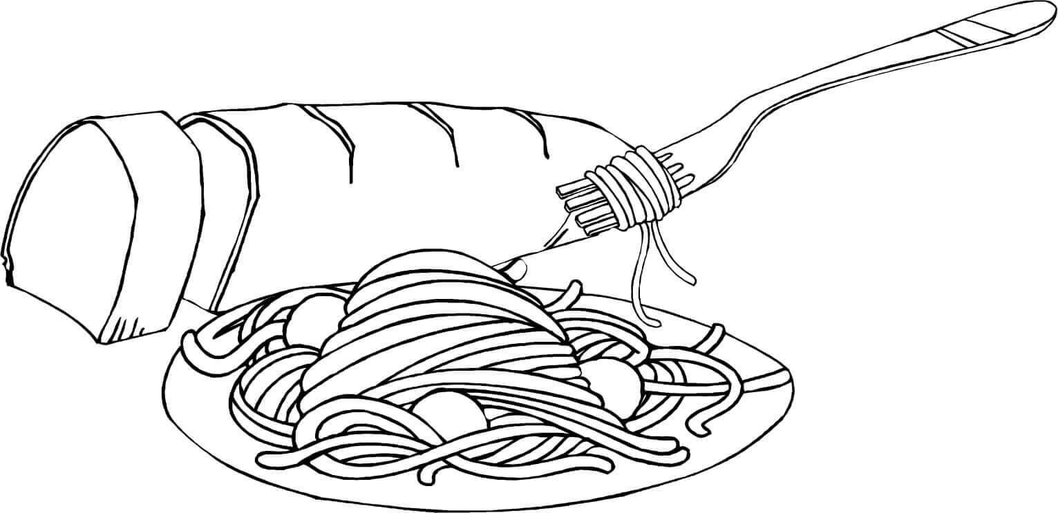 Spaghetti Food Coloring Pages