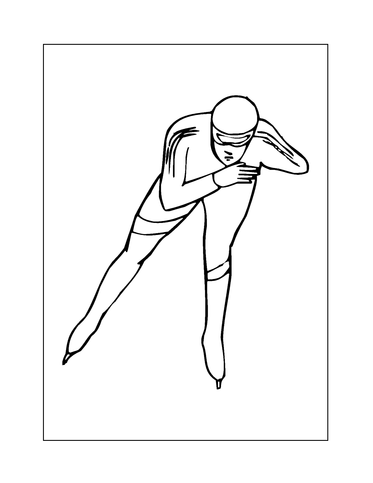 Speed Ice Skater Coloring Page