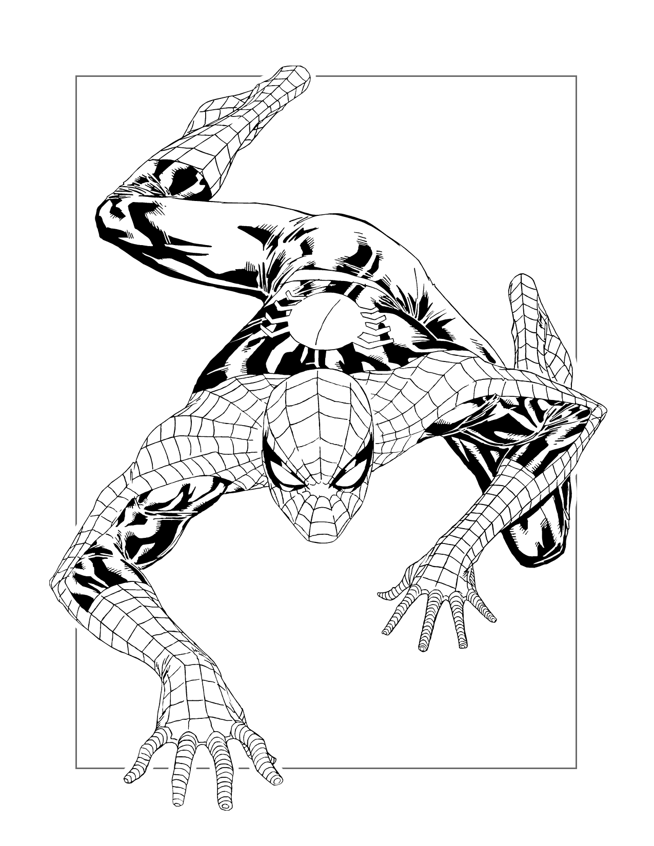 Spiderman Crawling Coloring Page
