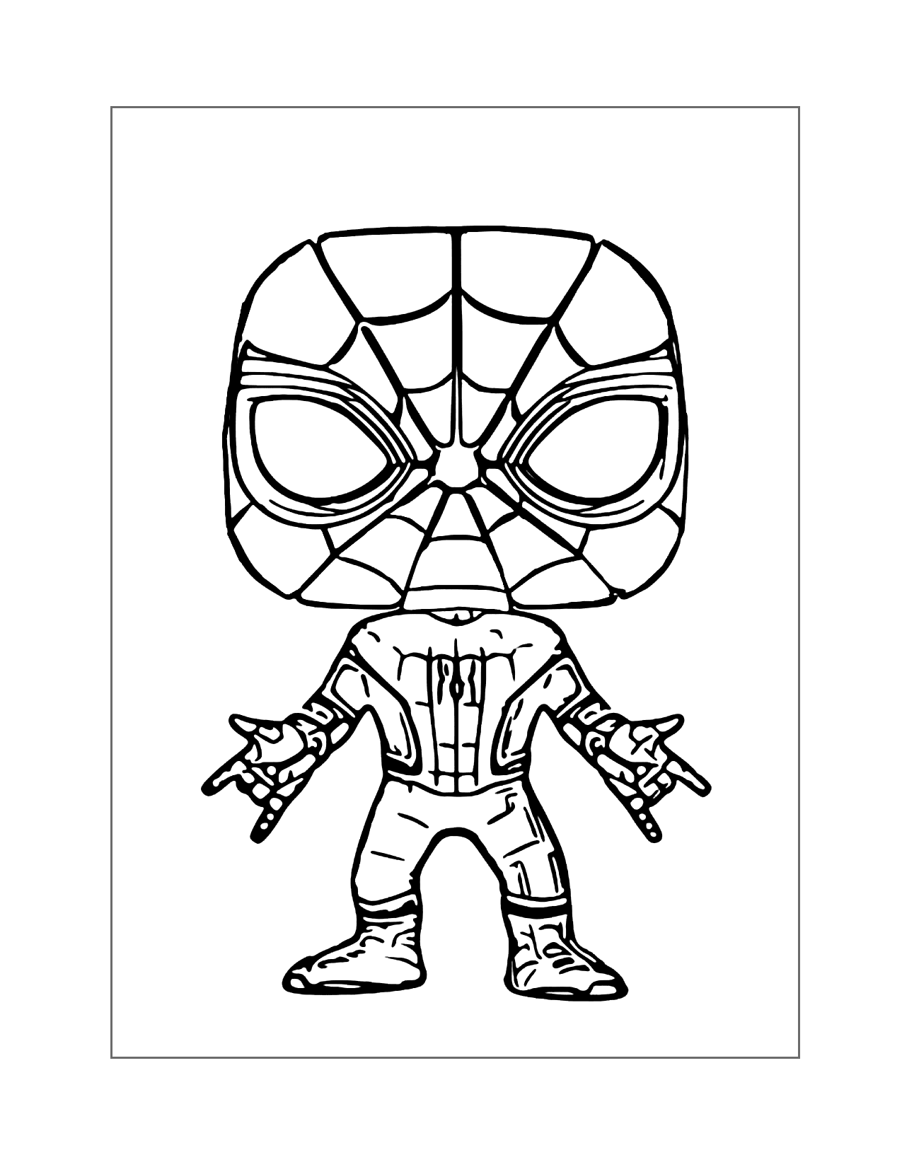 Spiderman Funko Pop Coloring Page