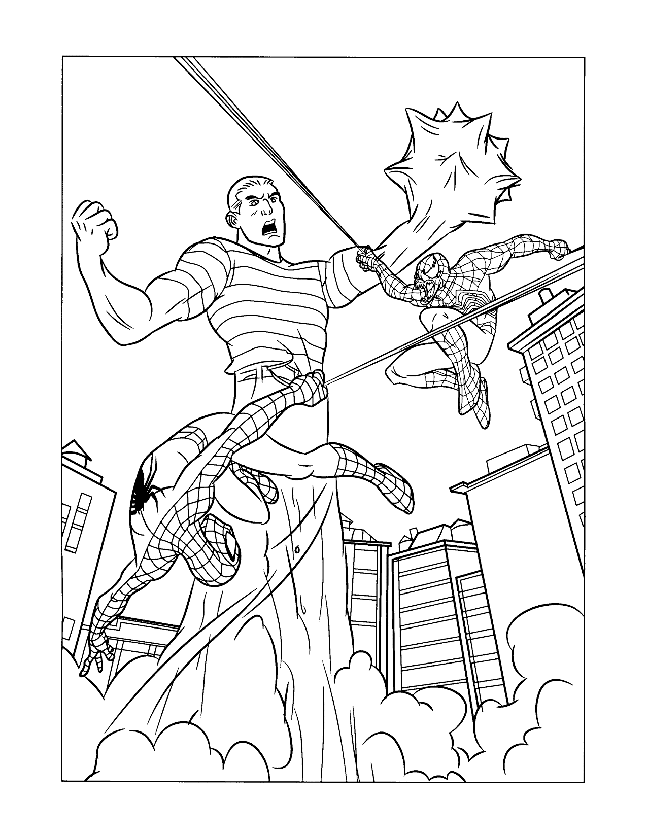 Spiderman Giddeon Mace And Venom Coloring Page