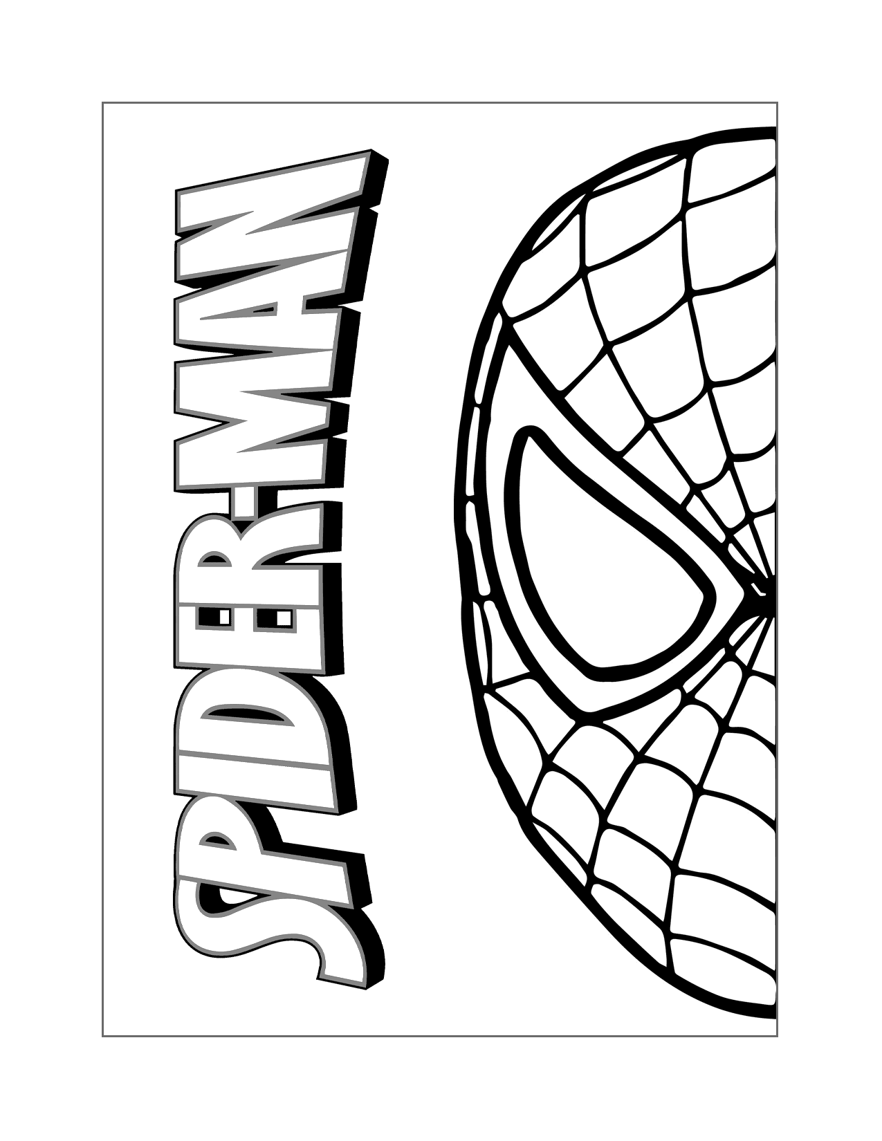 Spiderman Half Mask Coloring Page