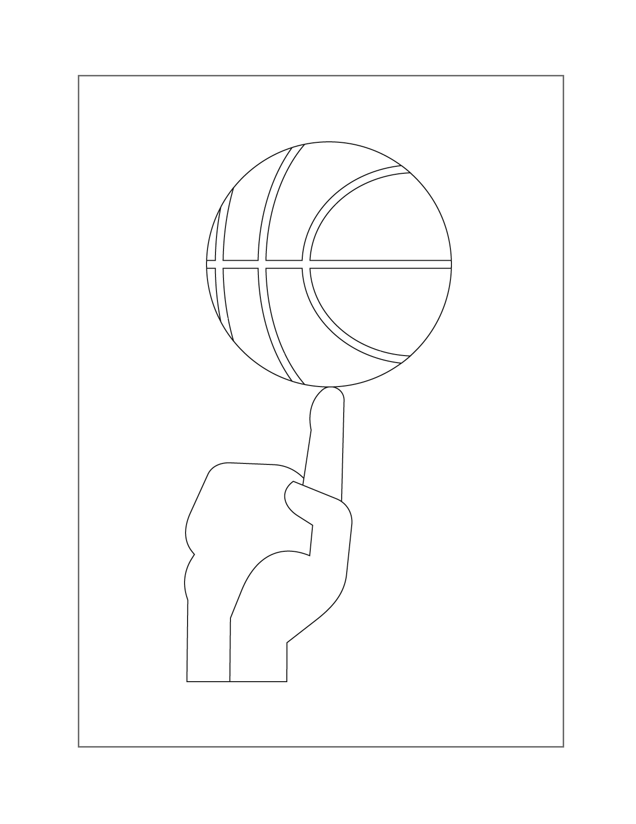 Spinning Basketball On Finger Coloring Page