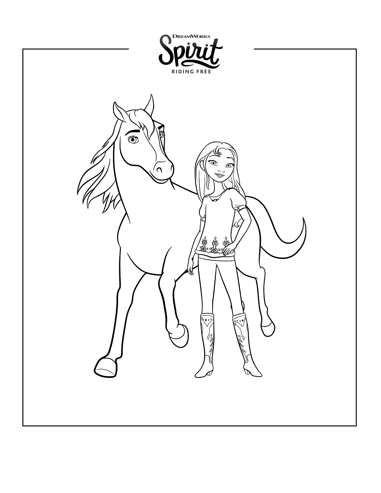 Spirit Riding Free Lucky And Spirit Coloring Page