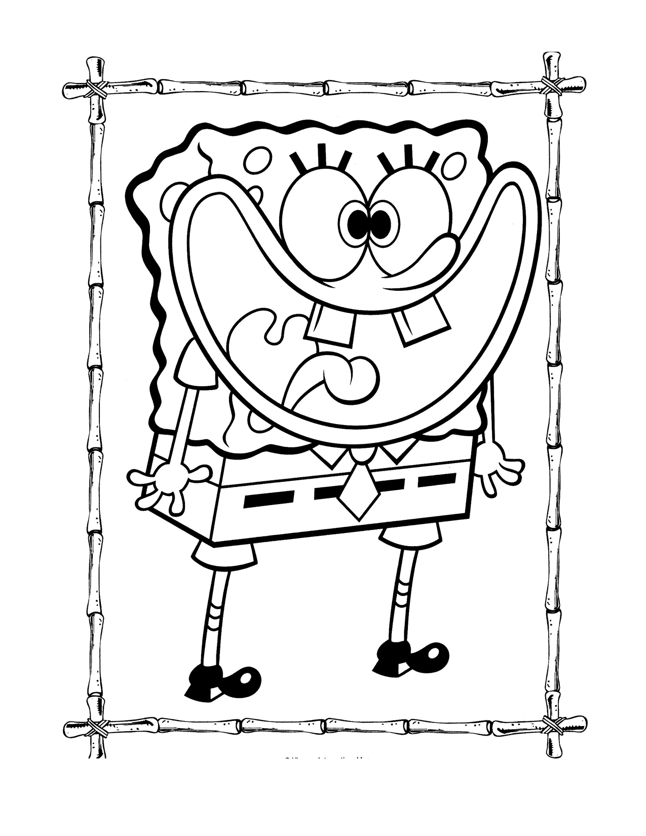 Sponge Bob Funny Face Coloring Page