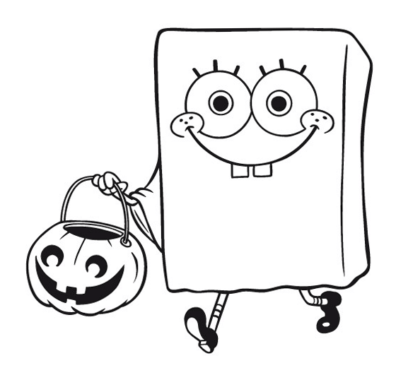 Spongebob Halloween Coloring Page