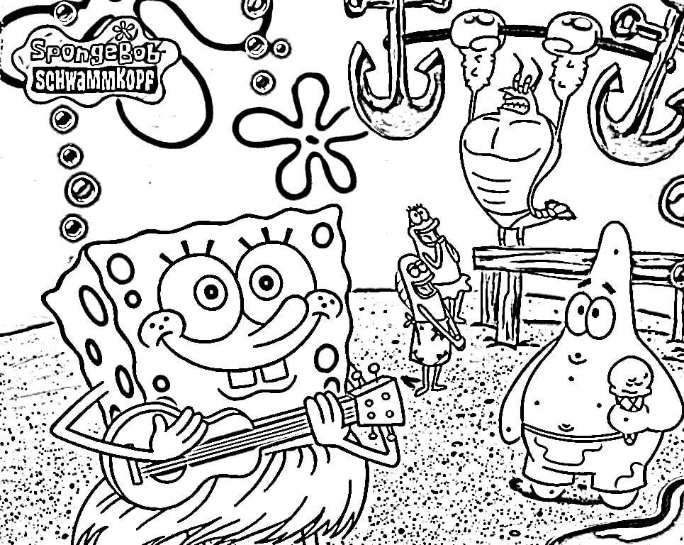 Spongebob Hula Coloring Page