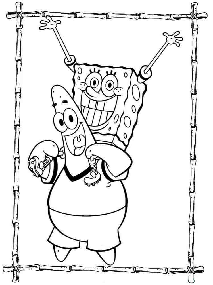 Spongebob and Patrick Victory Coloring Pages