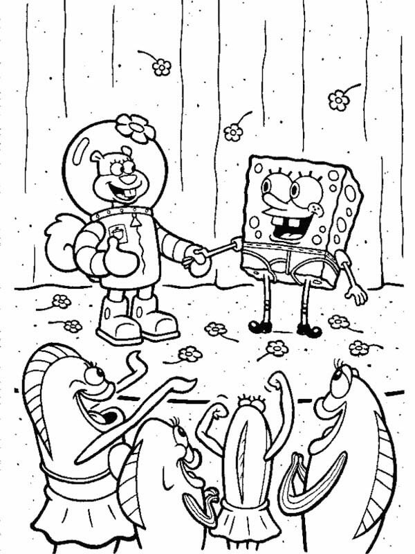 Spongebob and Sandy Coloring