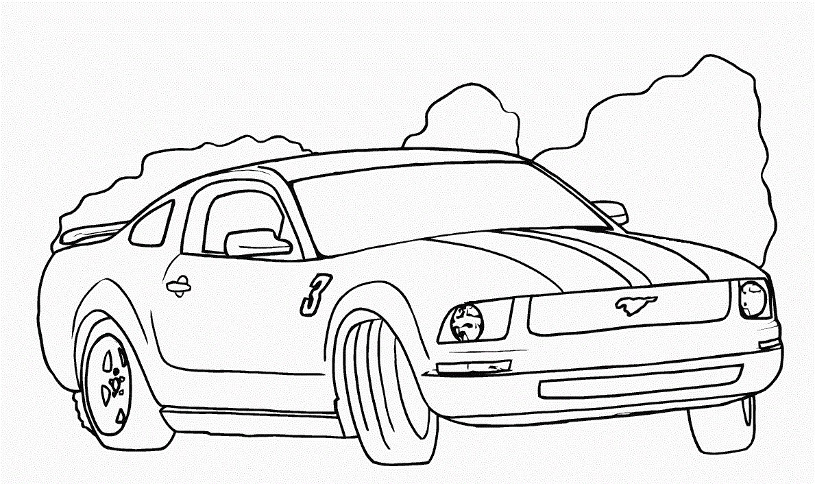 Sport Car Coloring Page Mustang