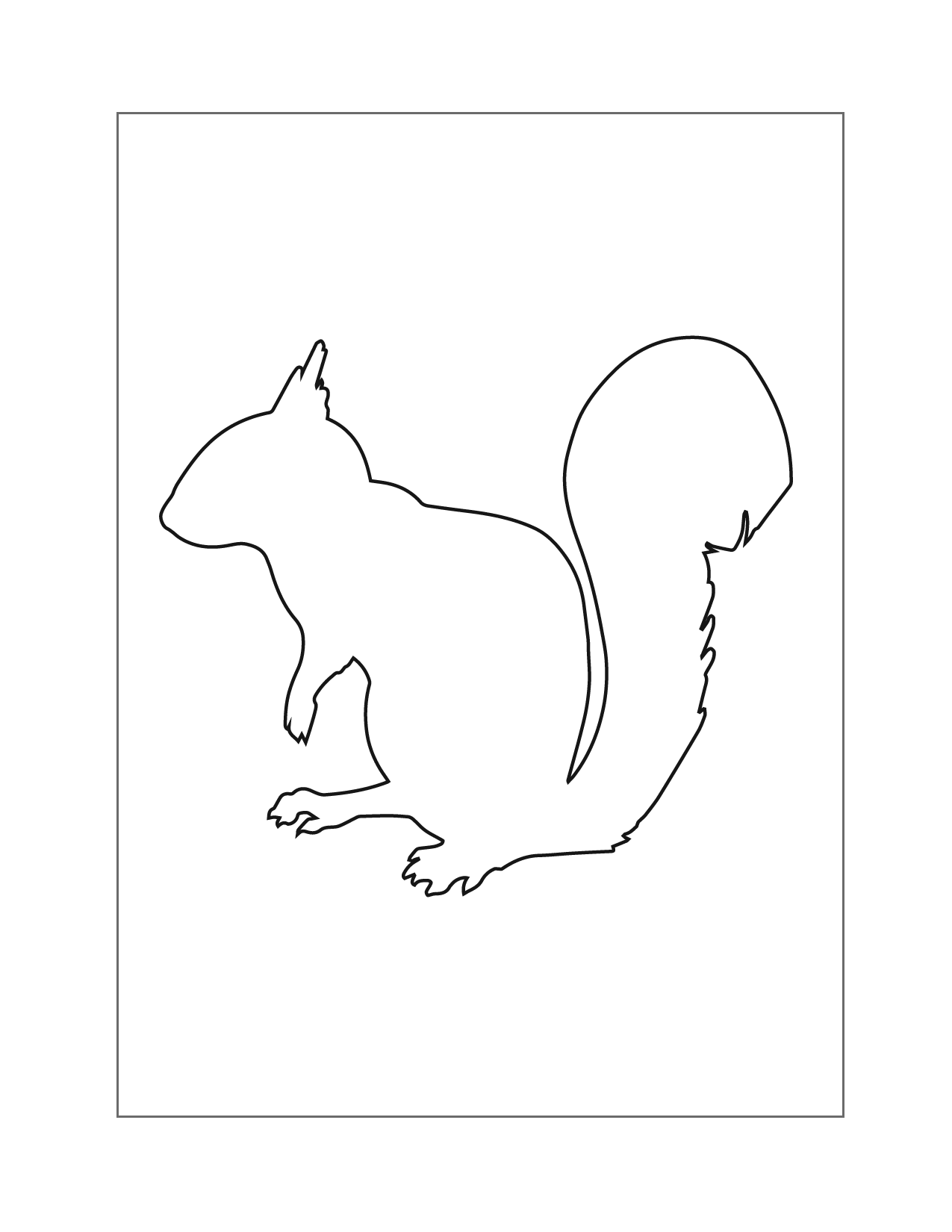 Squirrel Silouette Coloring Page