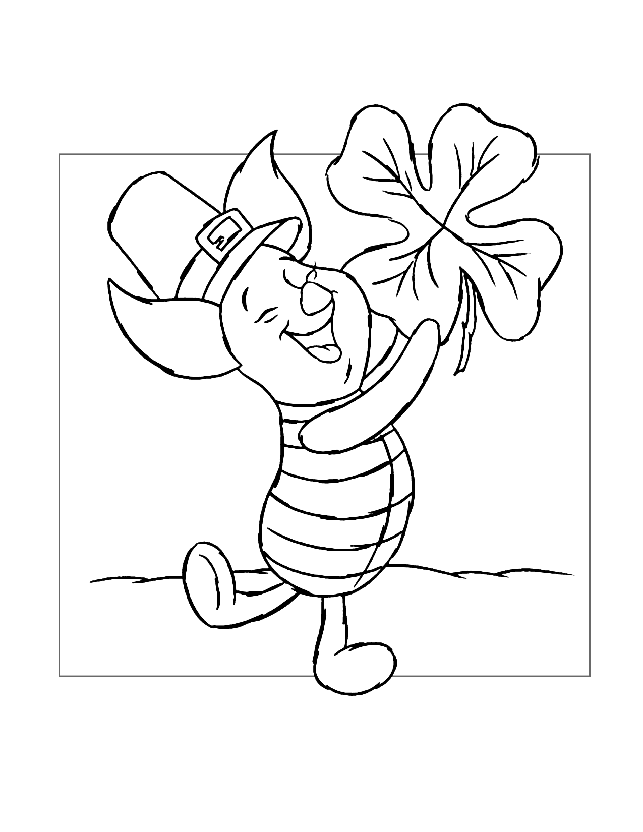 St Patricks Day Piglet Coloring Page