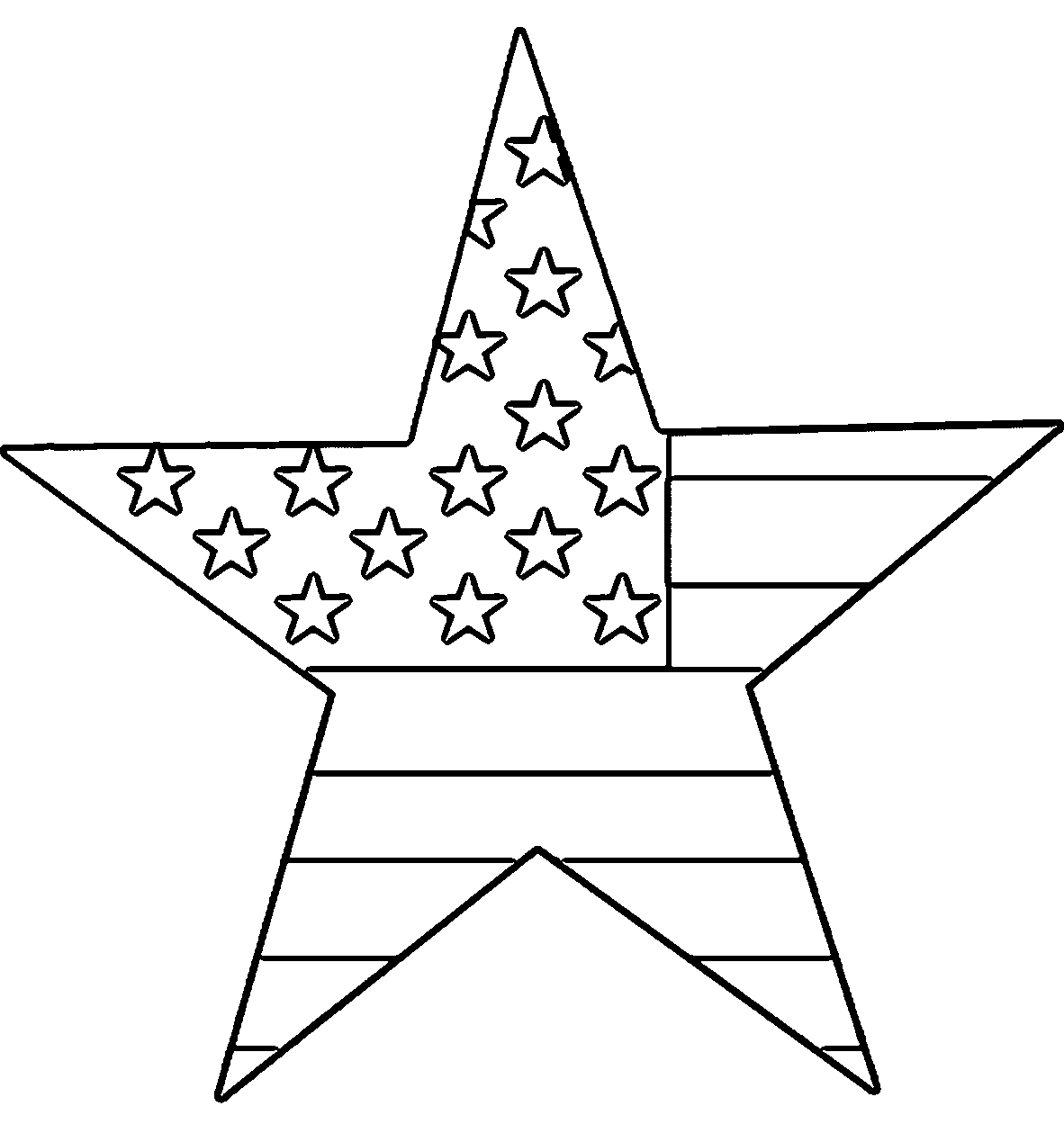 Star Flag 4th of July Coloring Pages