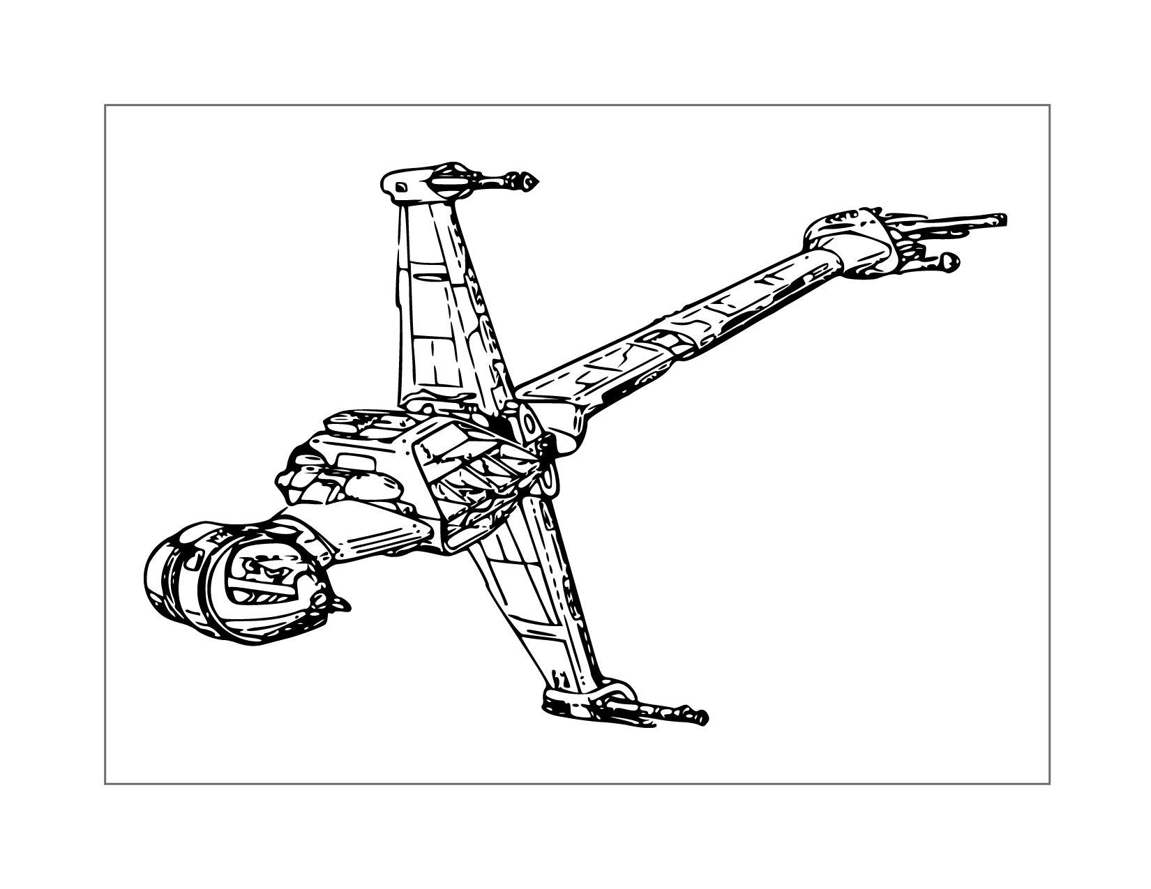 Star Wars B Wing Fighter Coloring Page
