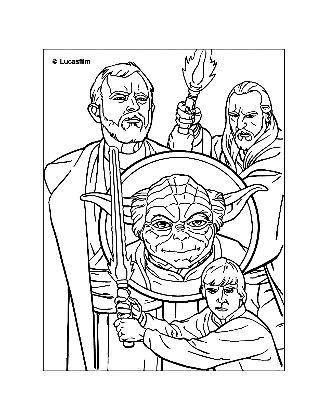 Star Wars Characters Coloring Page