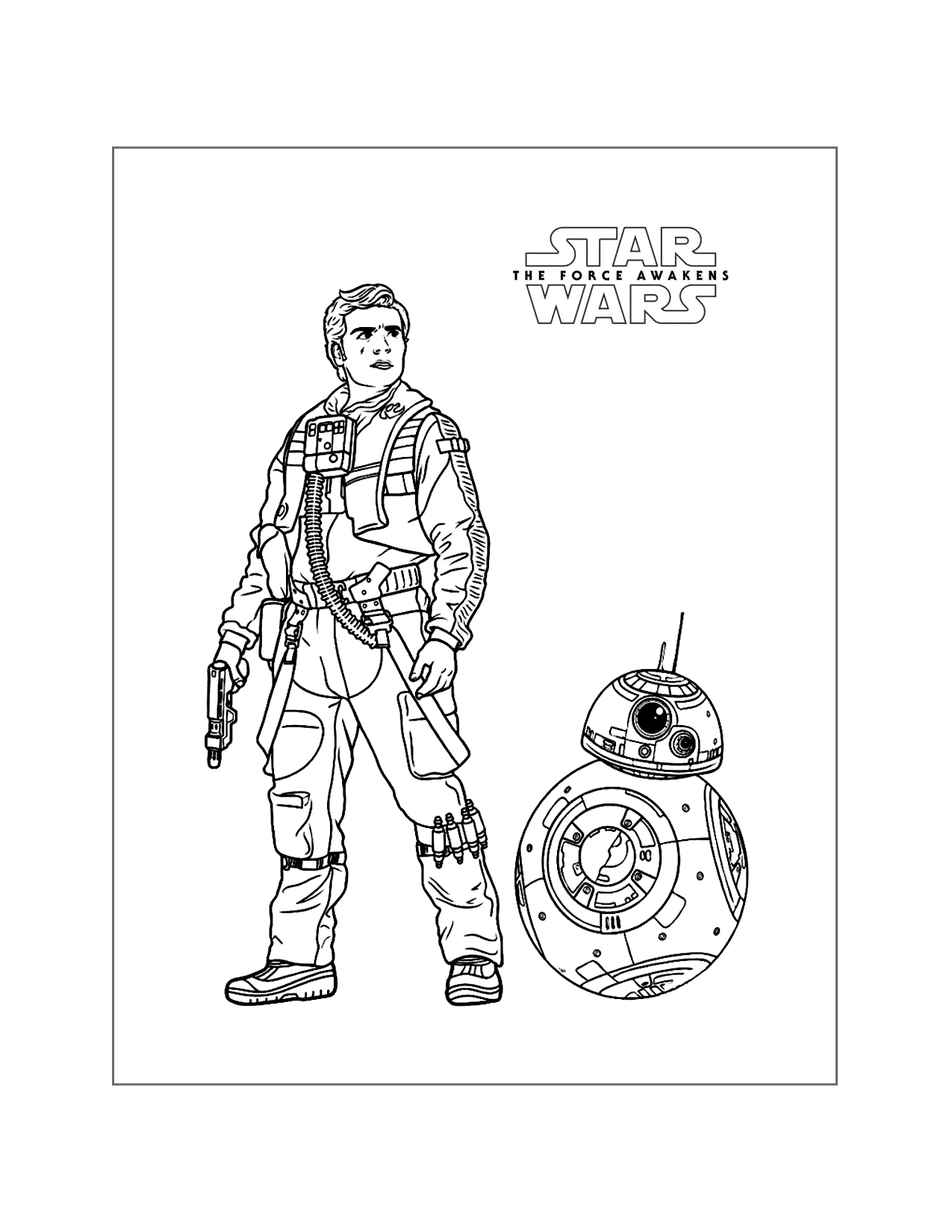 Star Wars Poe And Bb8 Coloring Page