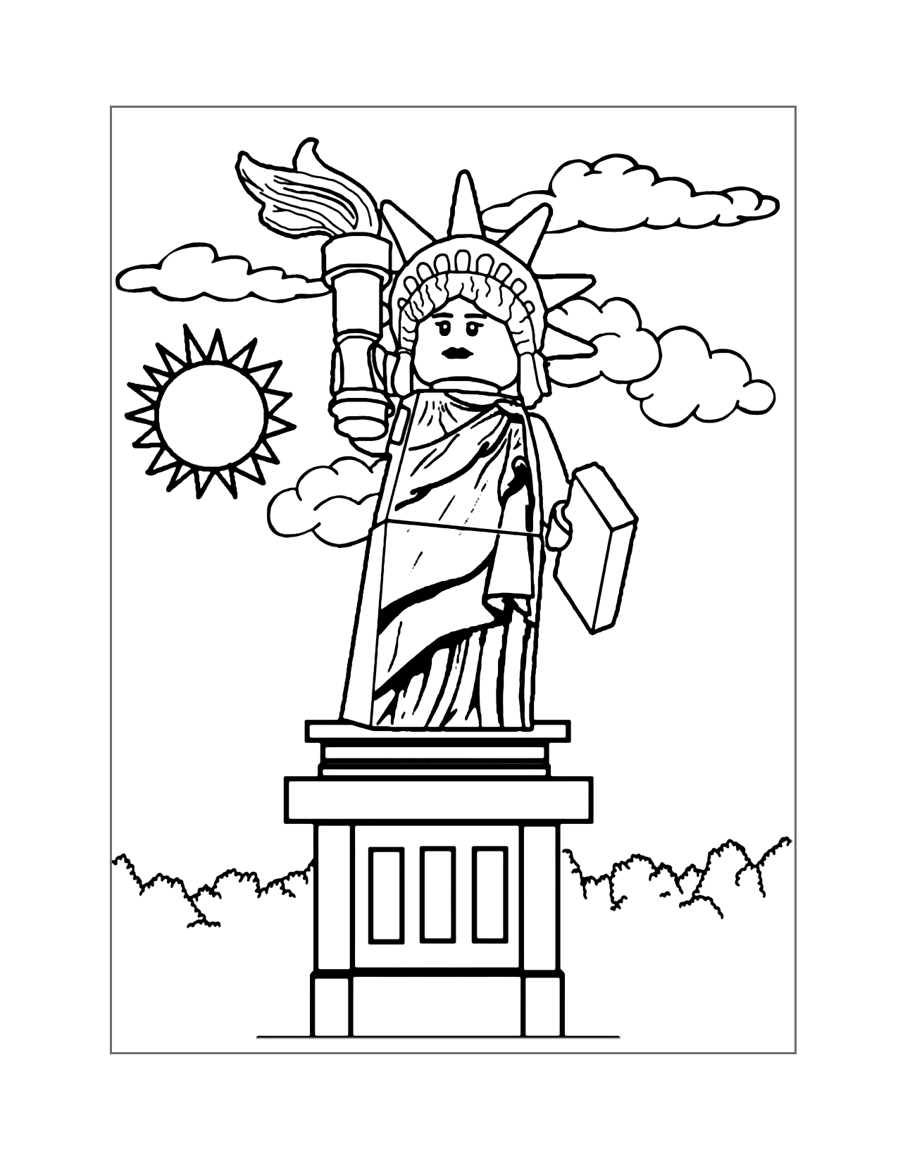 Statue Of Liberty Lego Coloring Page