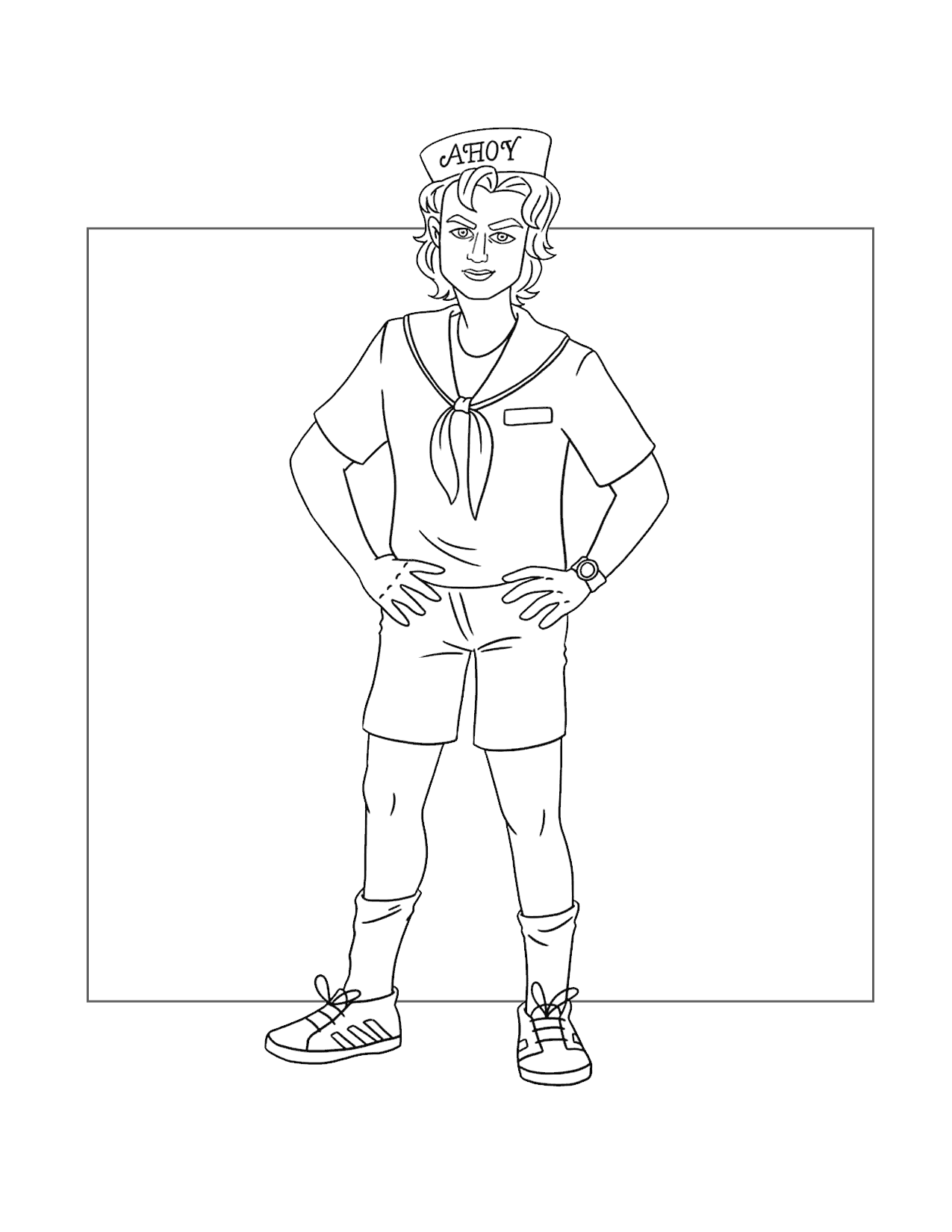 Steve At Work Stranger Things Coloring Page