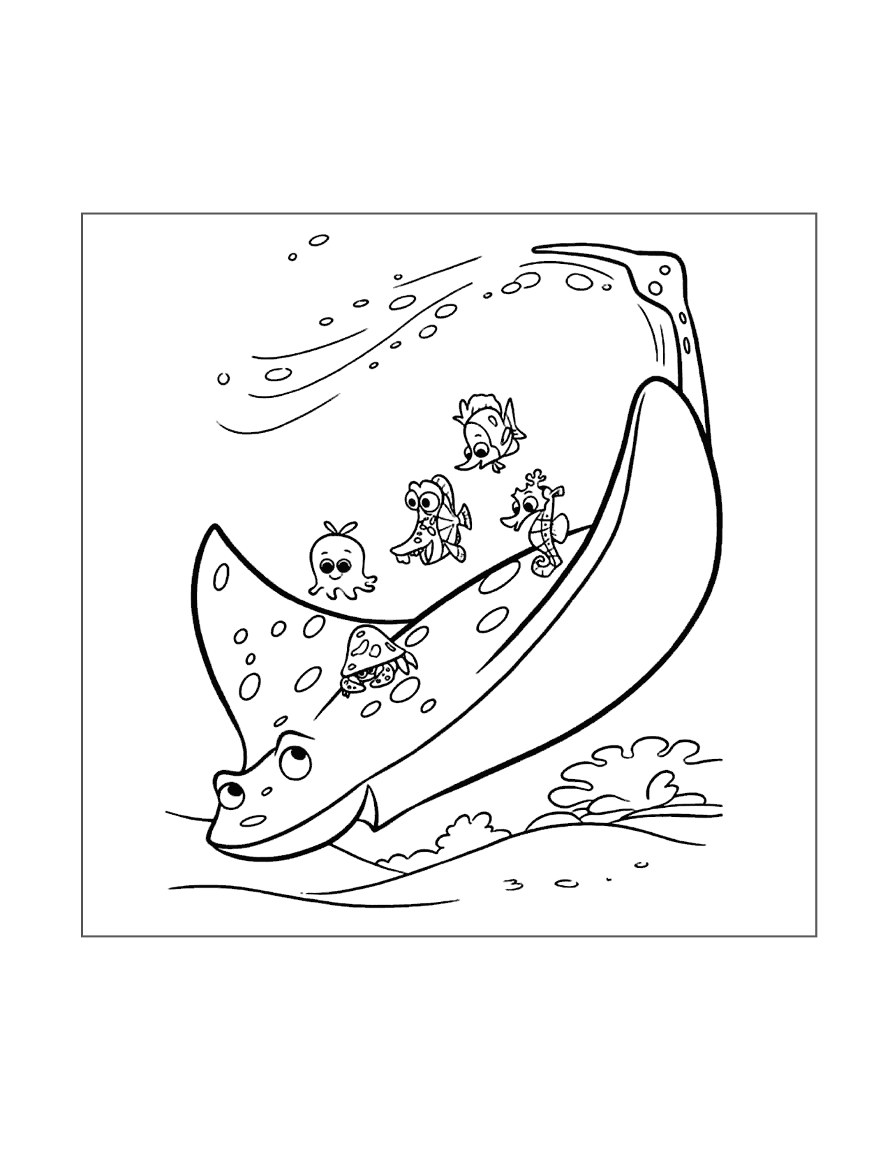 Stingray Teaches About Migration Finding Dory Coloring Page