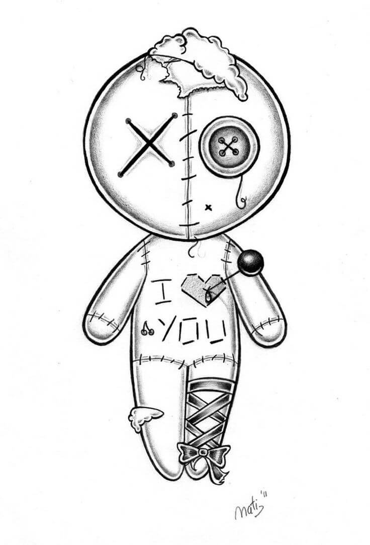 Stitched Stuffed Doll Coloring Pages