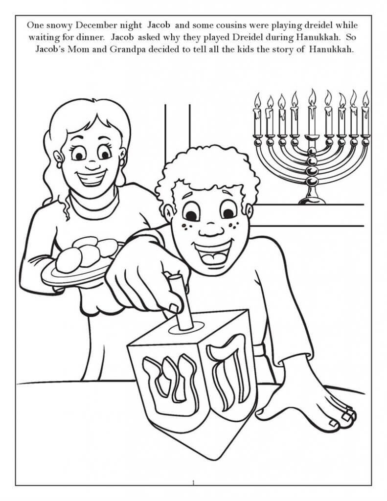 Story of Hanukkah Coloring Page