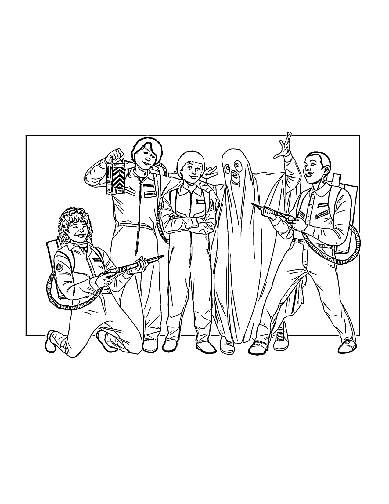 Stranger Things Ghostbusters For Halloween Coloring Page