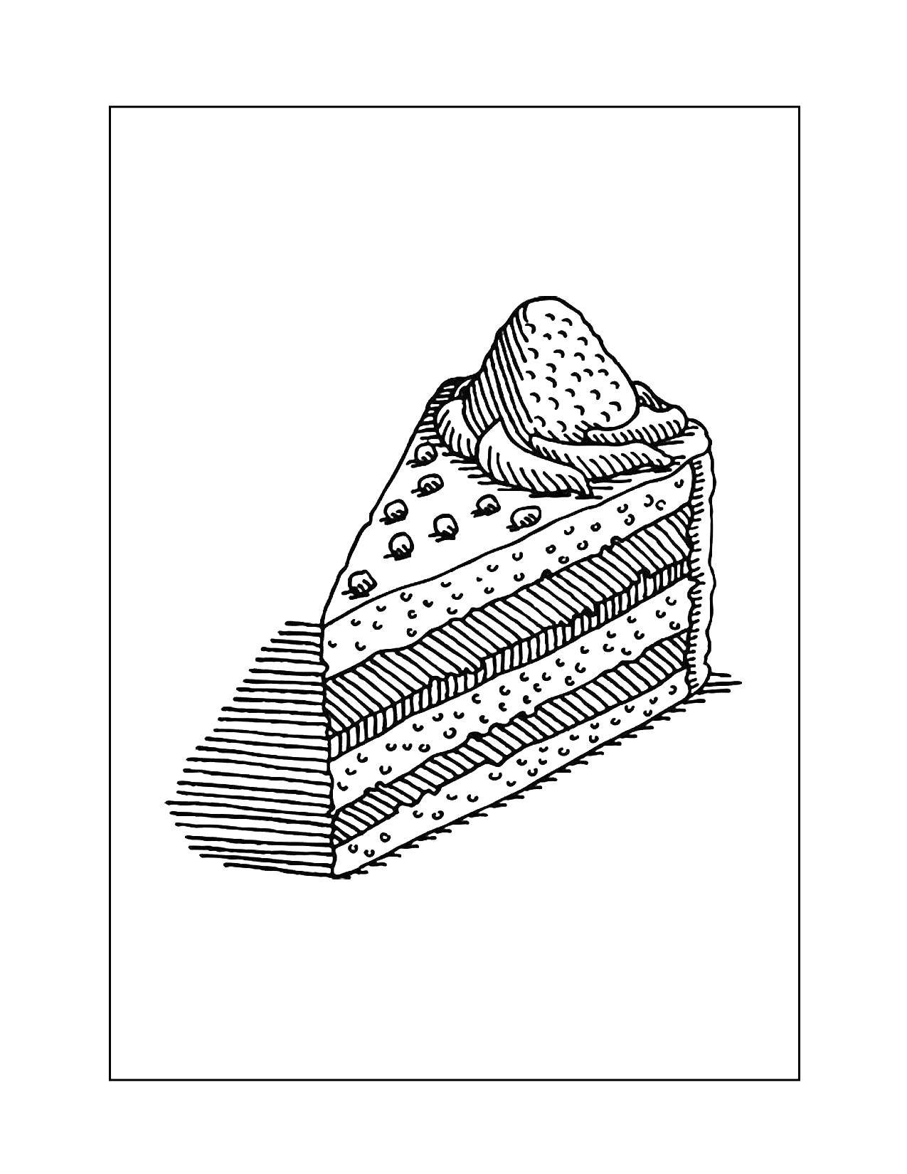 Strawberry Cake Coloring Page