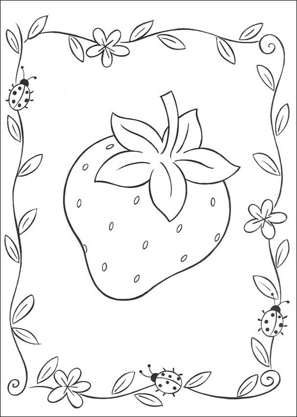 Strawberry Fruit Coloring Pages