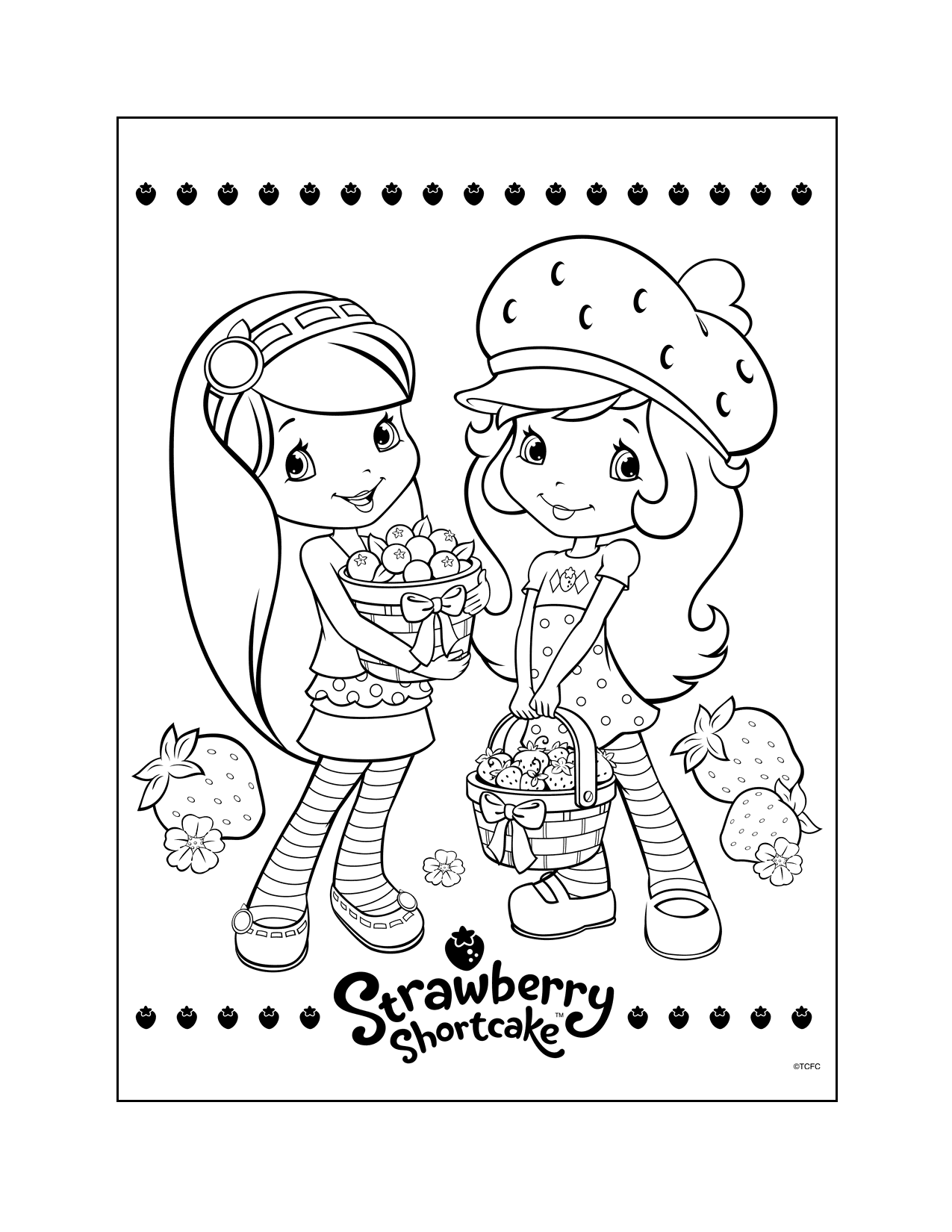 Strawberry Shortcake And Blueberry Muffin Coloring Page