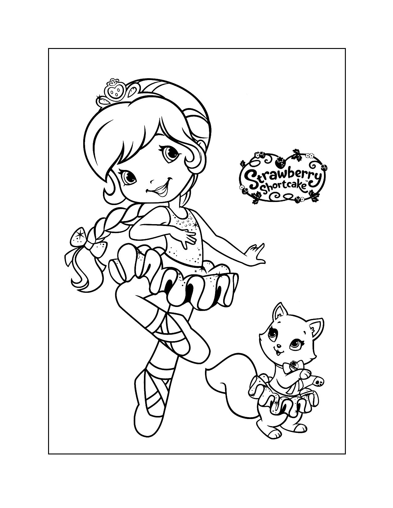 Strawberry Shortcake And Custard Ballet Coloring Page