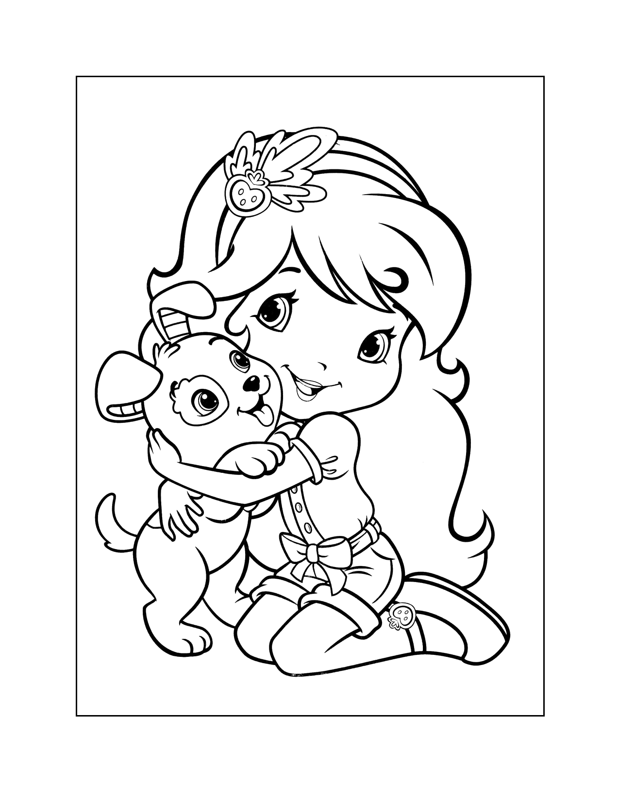 Strawberry Shortcake And Pupcake Coloring Page