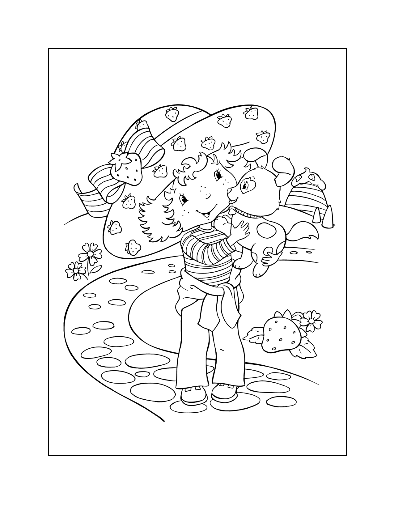 Strawberry And Pupcake Coloring Pages