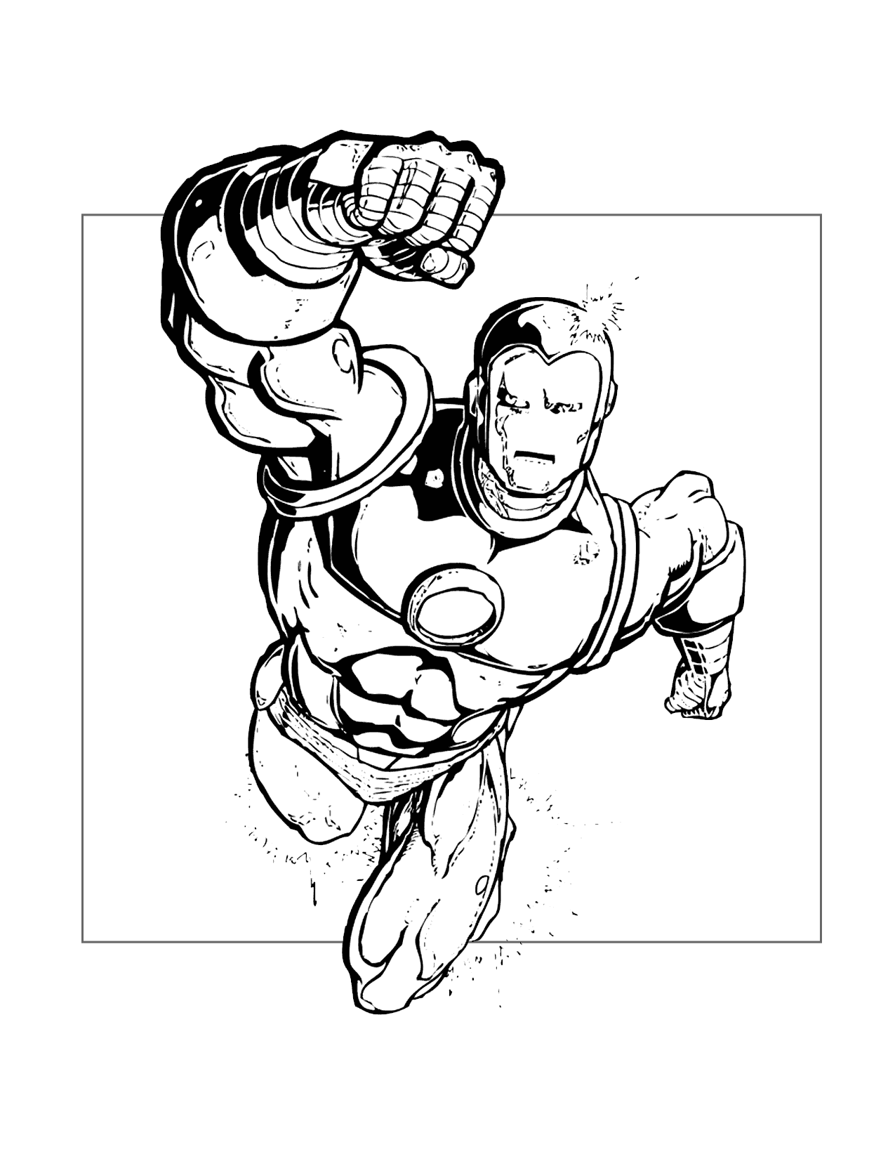 Strong Iron Man Coloring Page