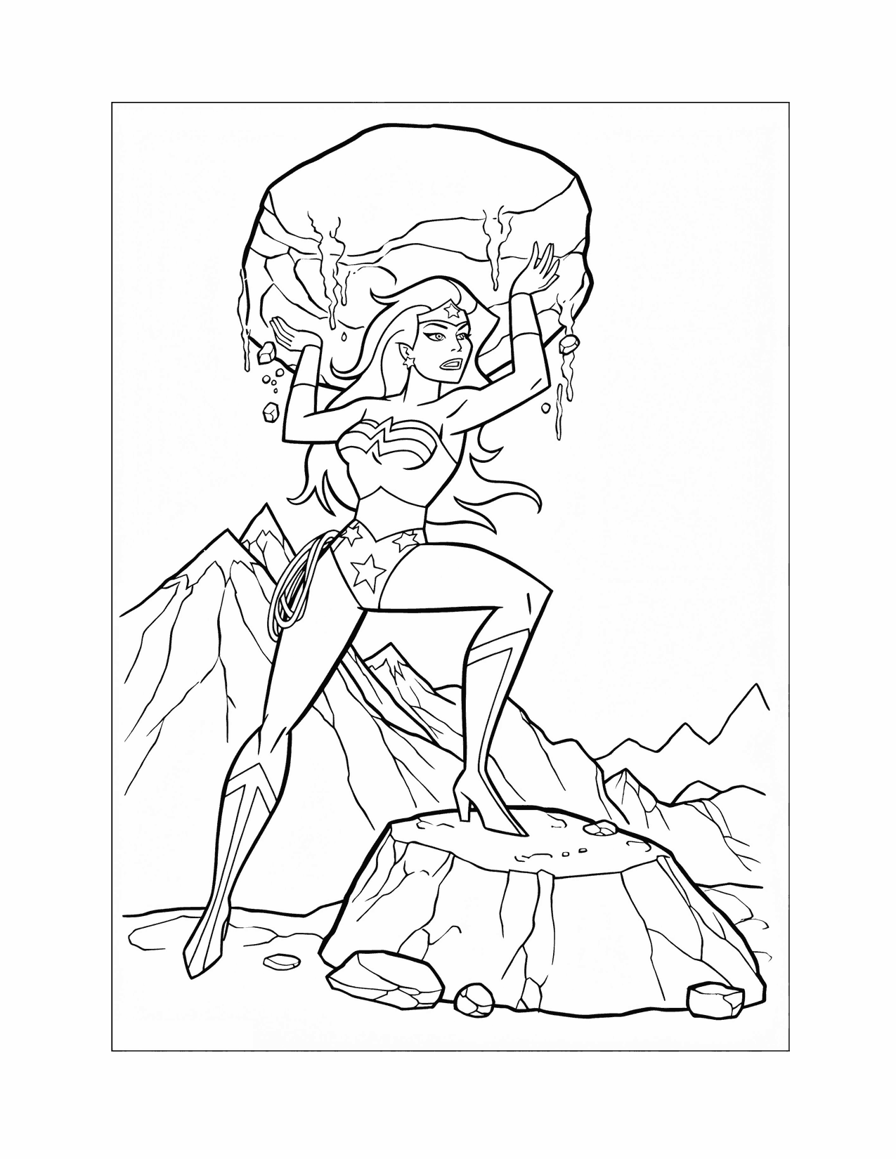 Strong Wonder Woman Coloring Page
