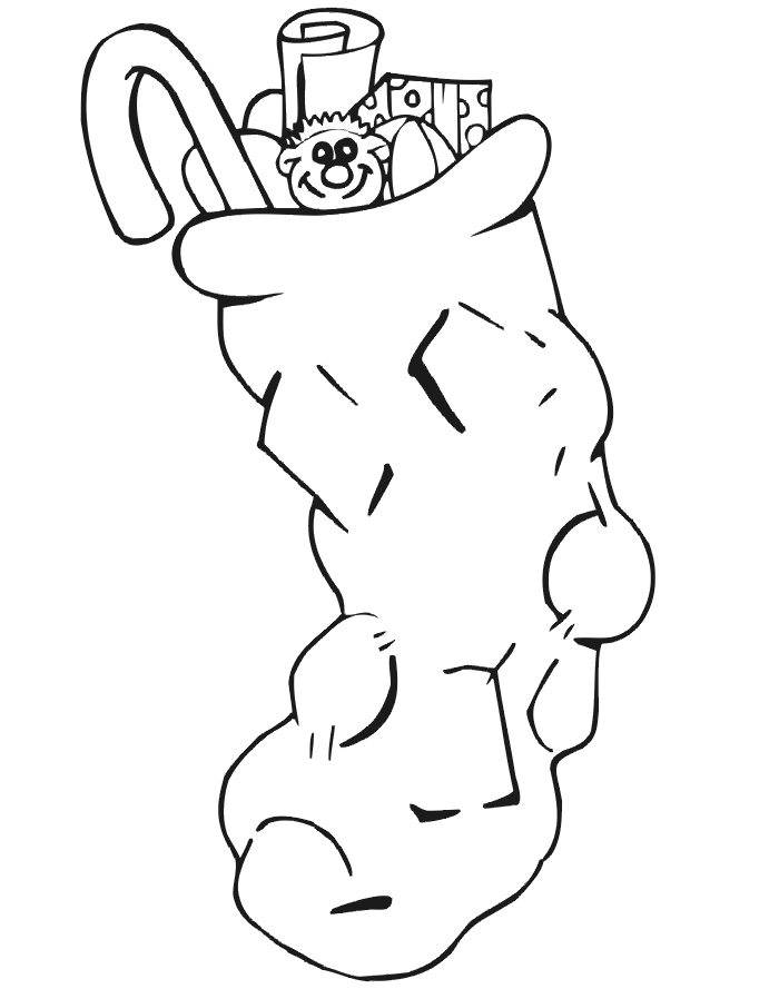 Stuffed Christmas Stocking Coloring Page