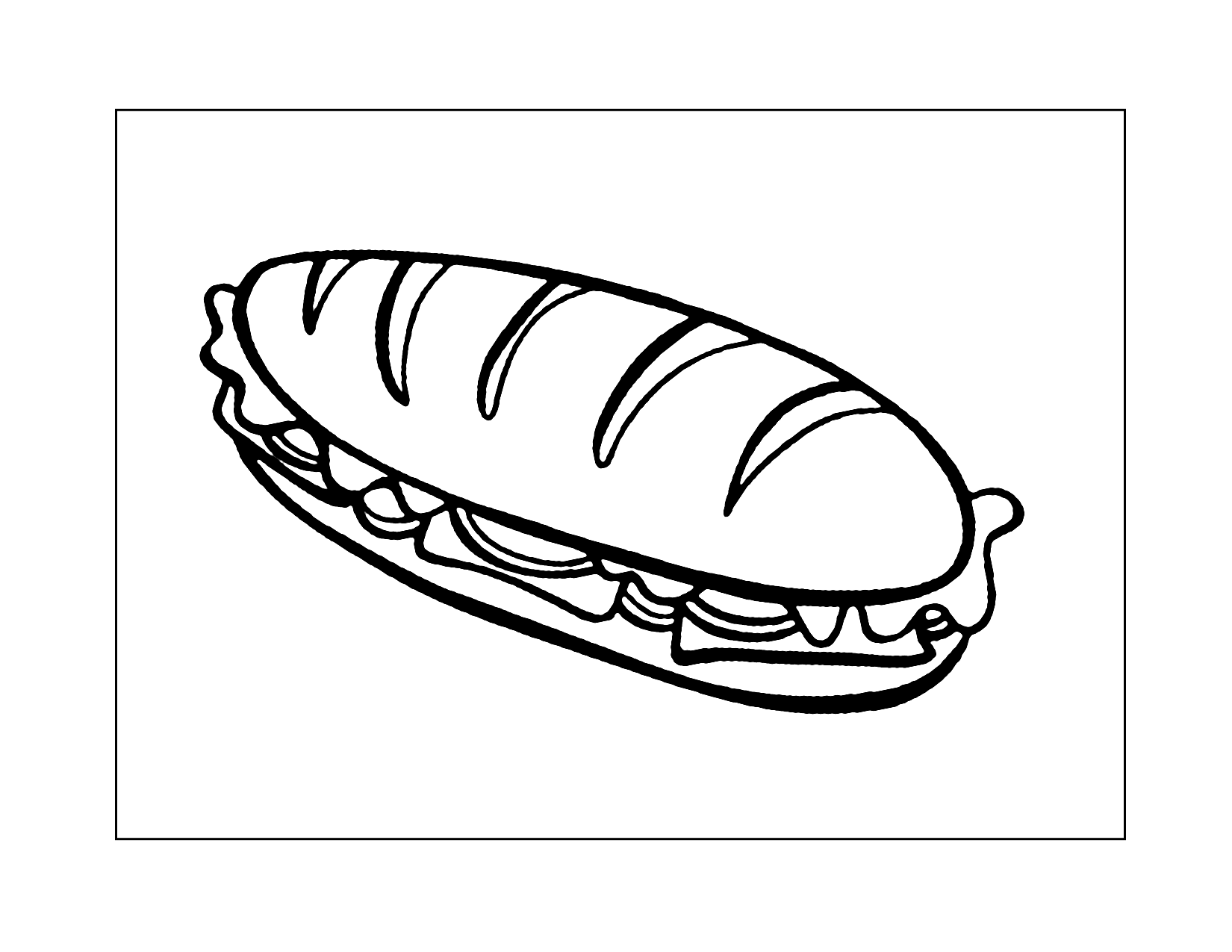 Submarine Sandwich Coloring Page