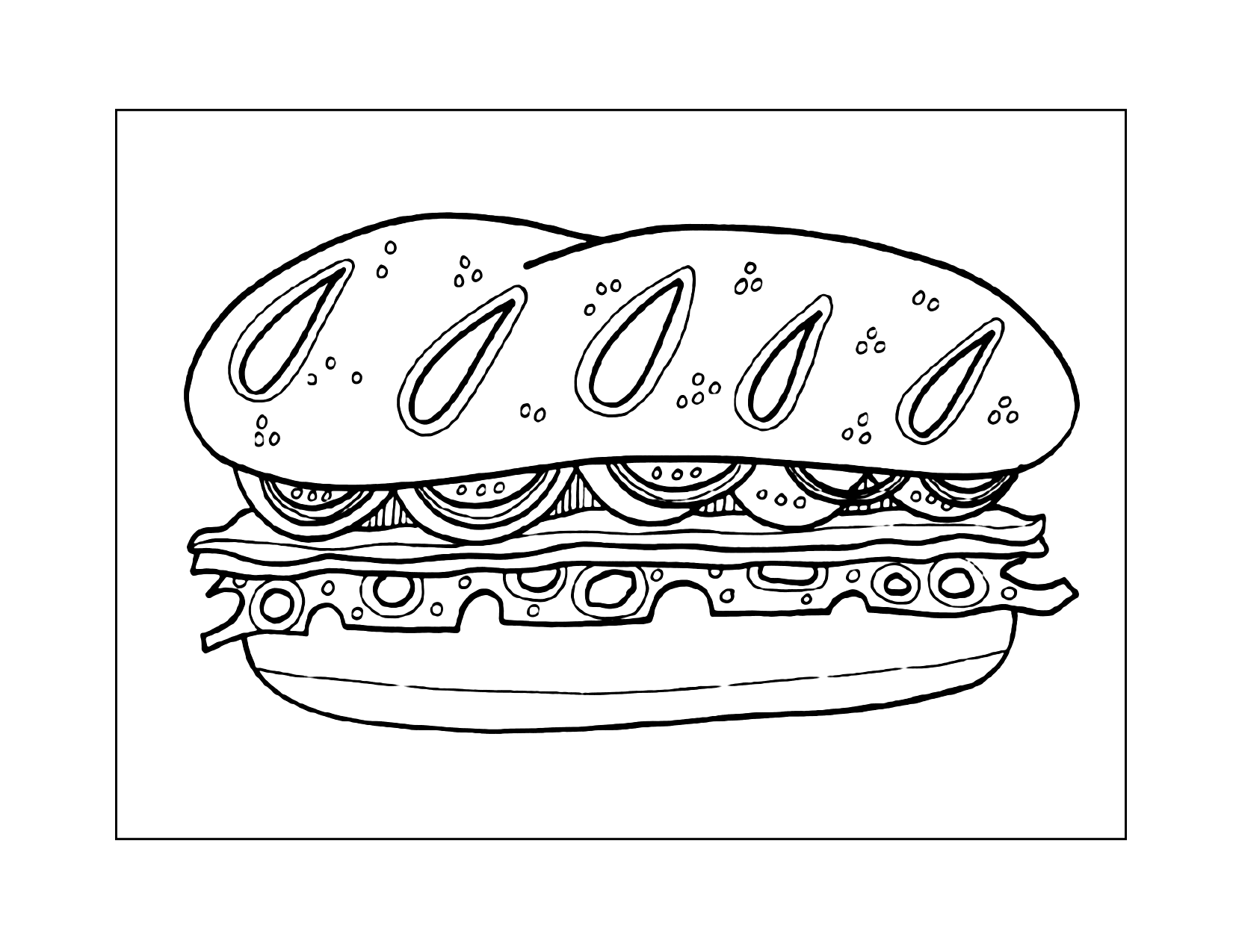 Subway Sandwich Coloring Page