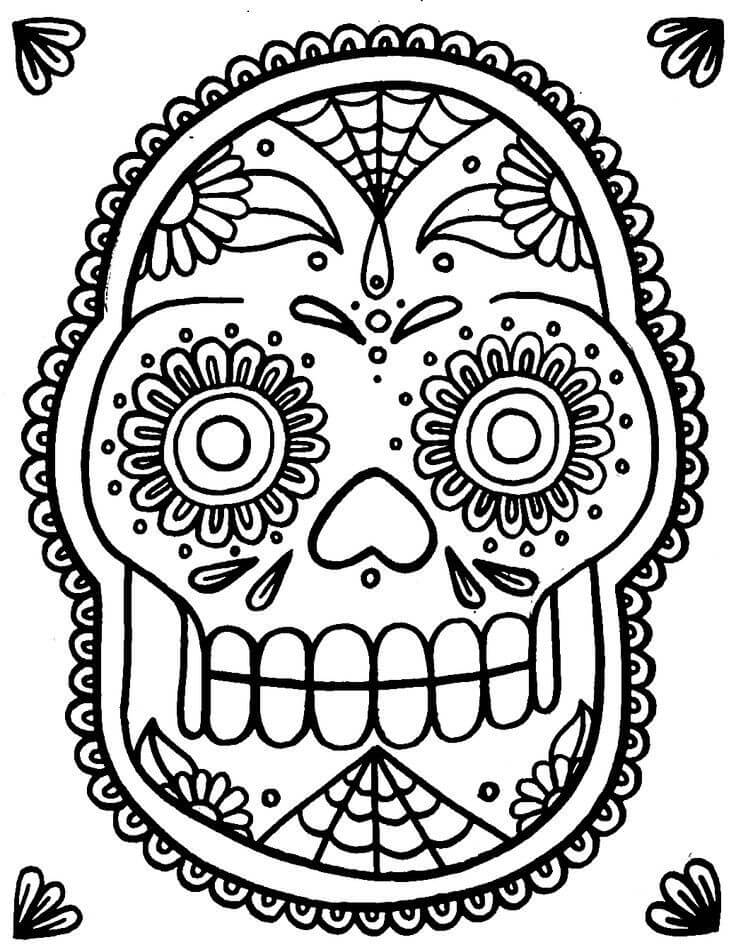 Sugar Skull Design Coloring Pages