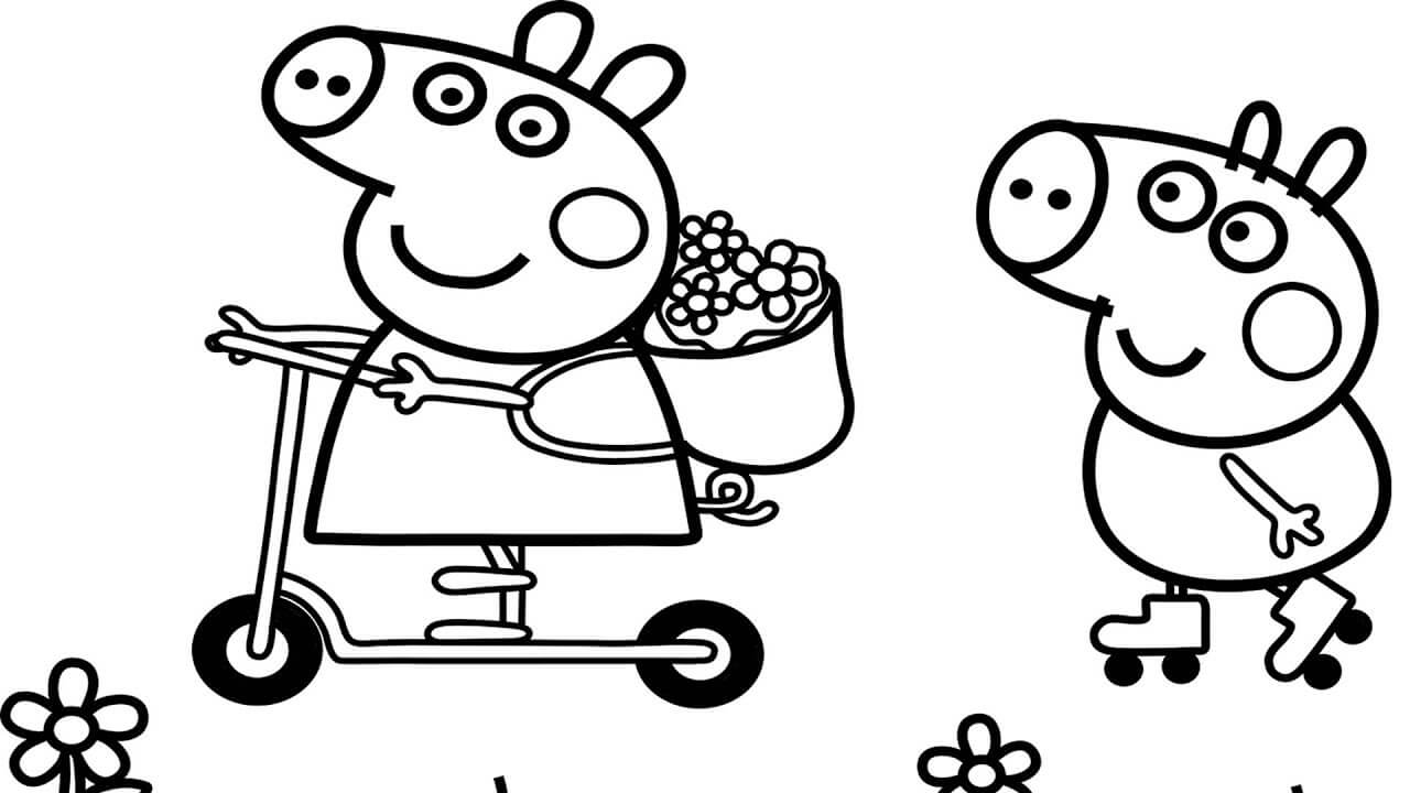 Summertime Peppa Pig Coloring Pages