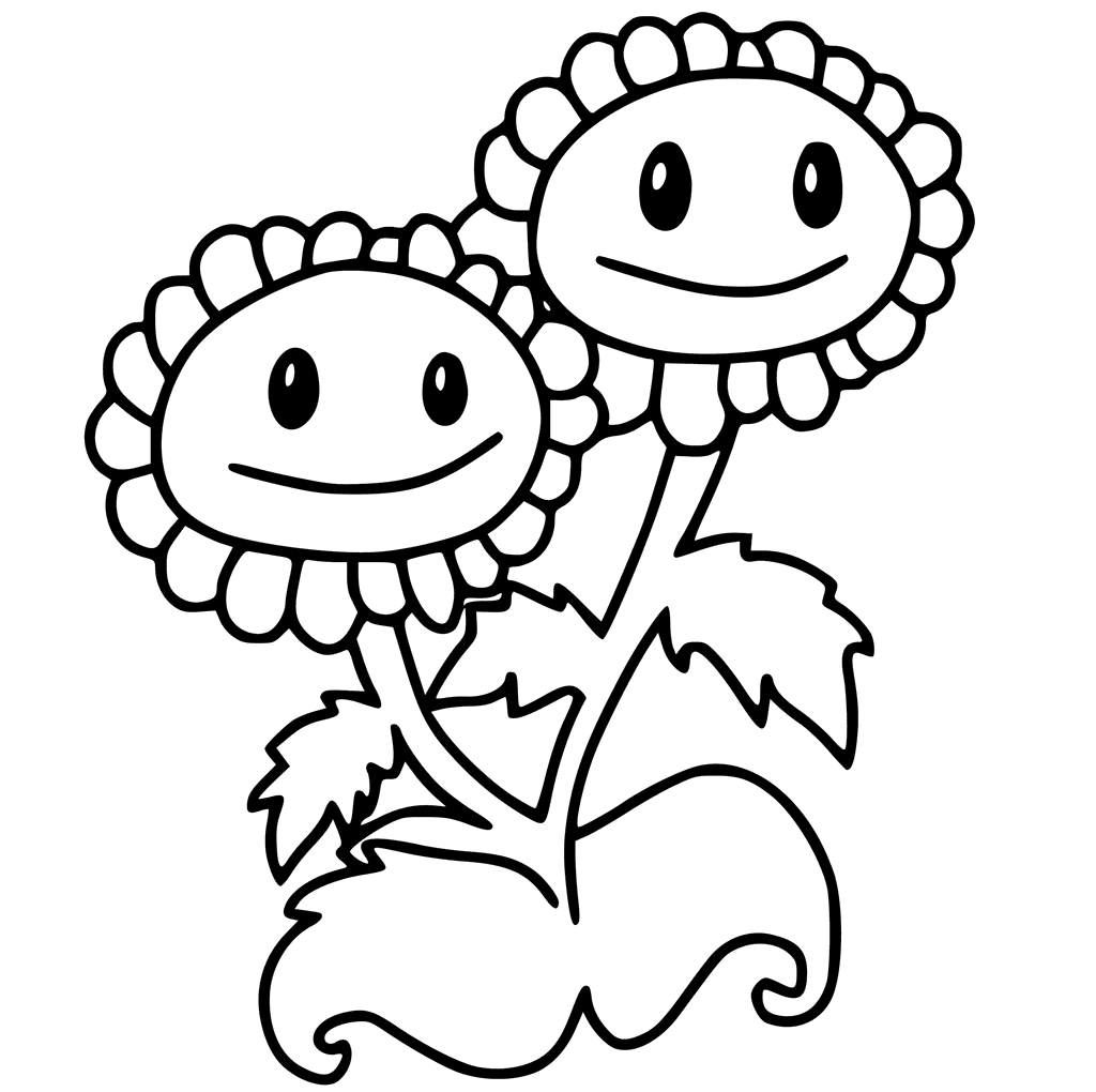 Sunflowers Plants Vs Zombies Coloring Pages