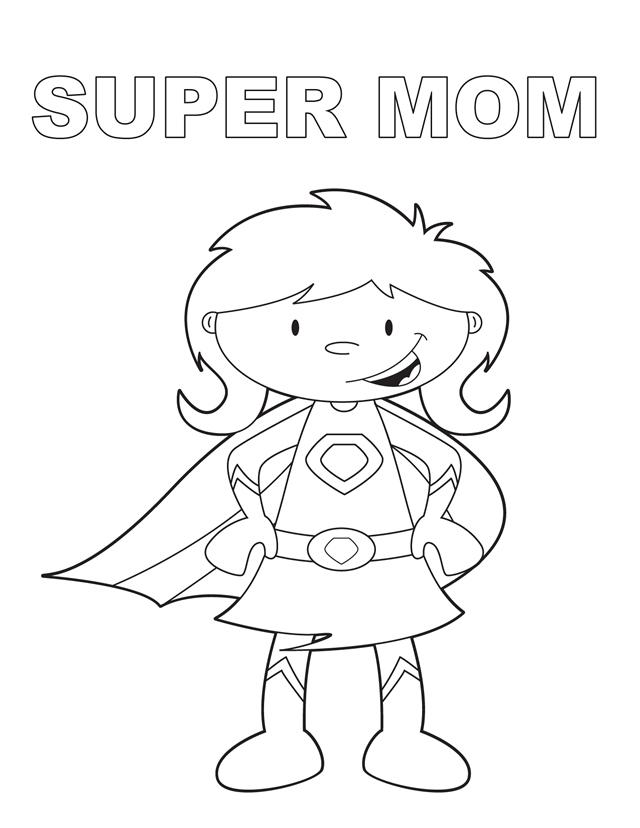 Super Mom Mothers Day Coloring Pages