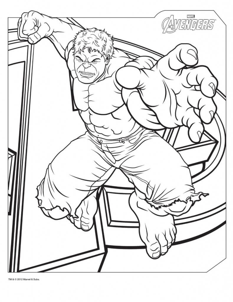 Superhero Coloring Page Hulk