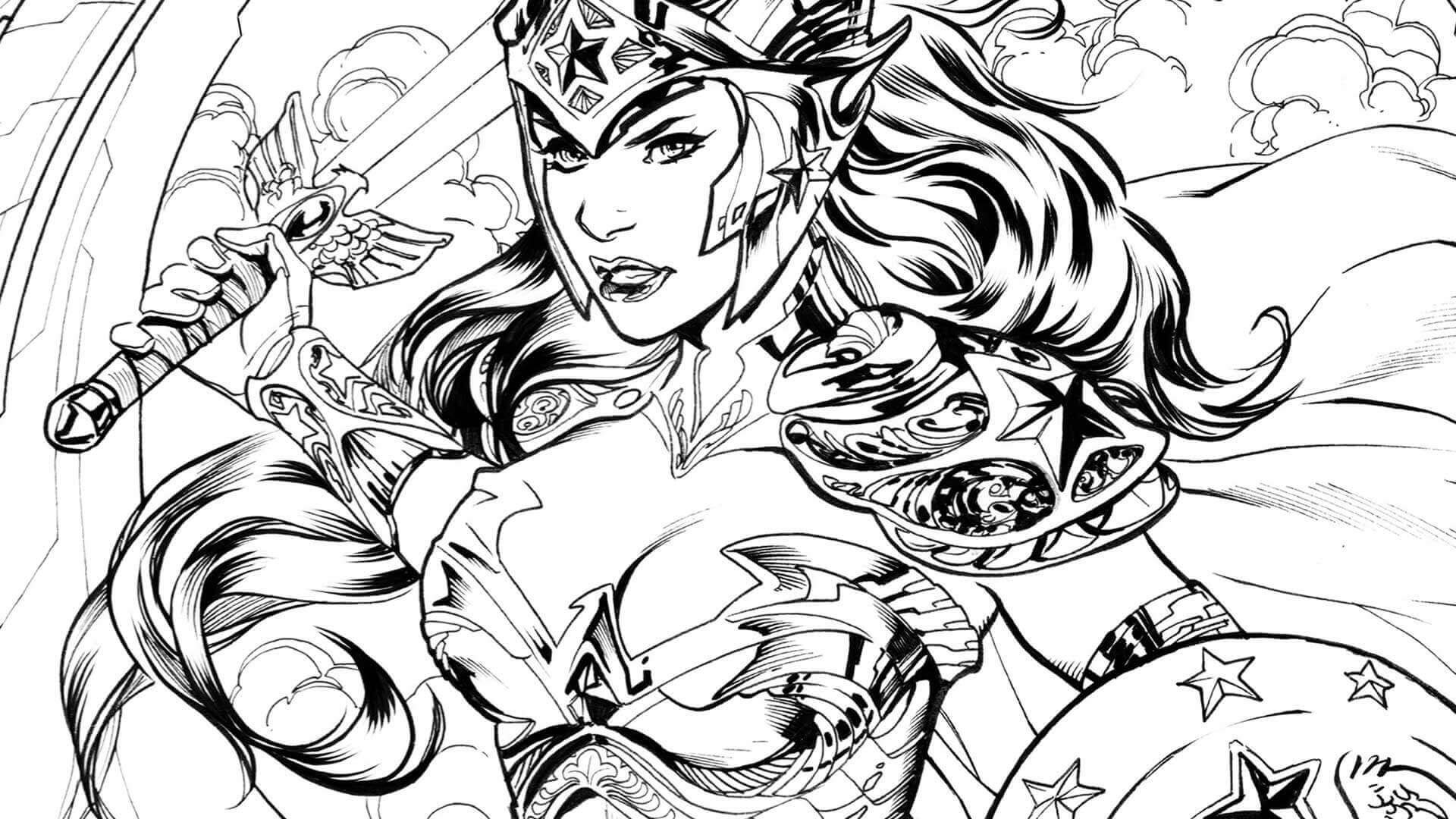 Superhero Coloring Pages Wonder Woman