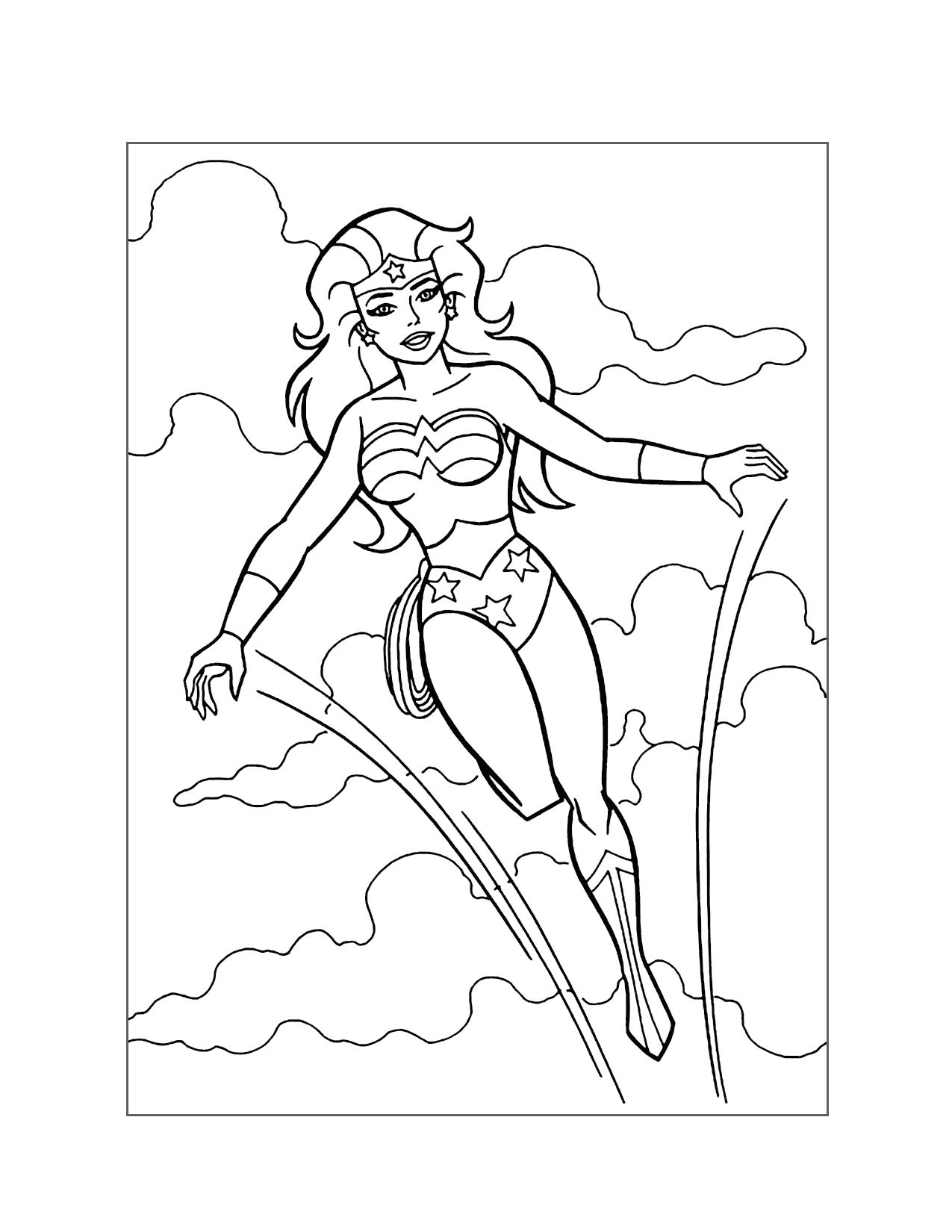 Superhero Wonder Woman Coloring Page