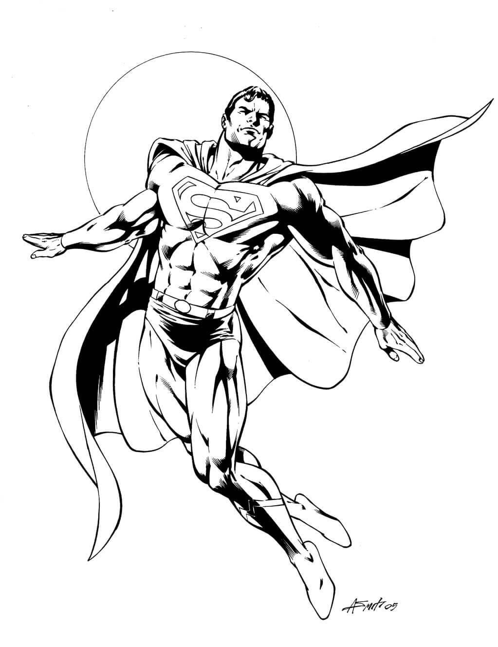 Superman Sketch Coloring Page
